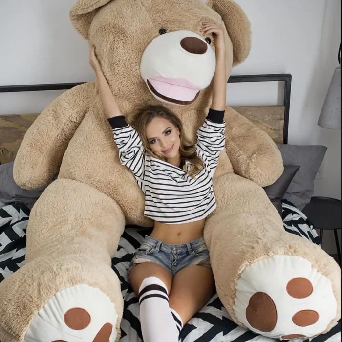 Big Plush Teddy Bear, Soft Toy, 300 Cm, 118 Inches, 9.8 Feet, Light Brown, Bobo - Image 3